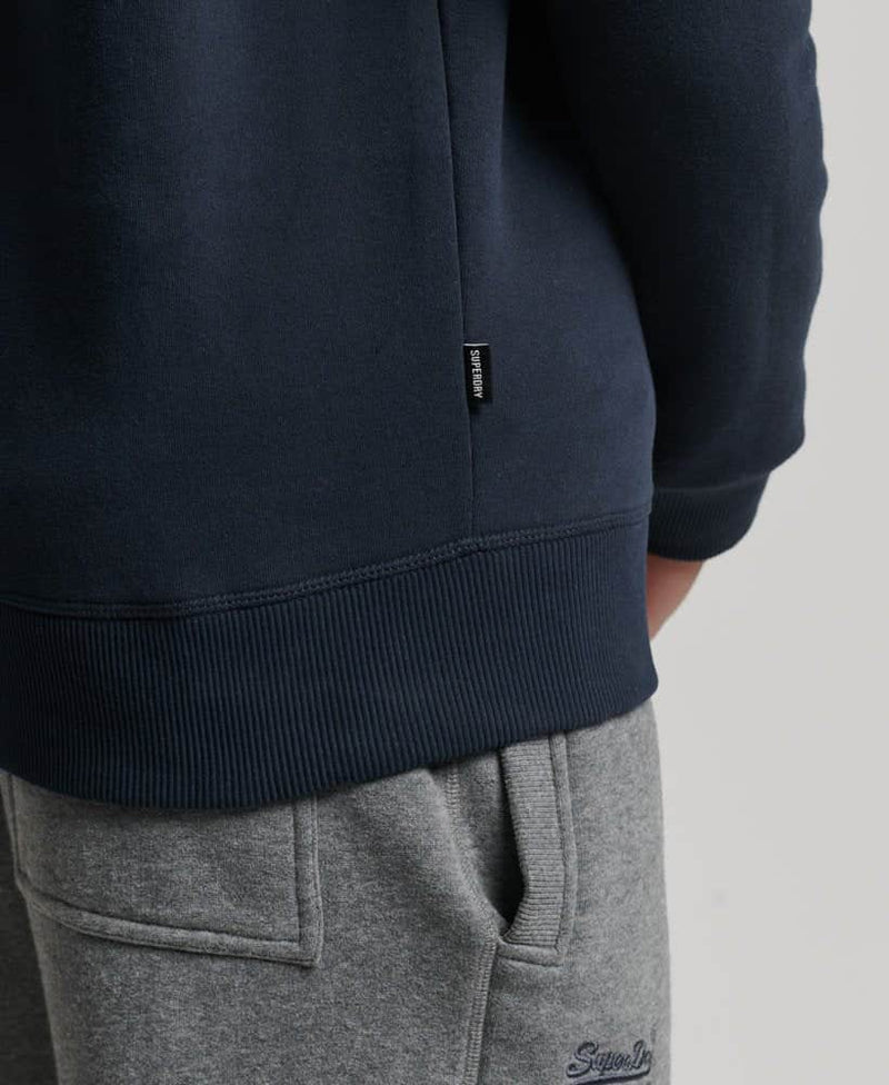 Superdry Vintage Logo Embroidered Zip Henley Top Eclipse