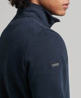 Superdry Vintage Logo Embroidered Zip Henley Top Eclipse