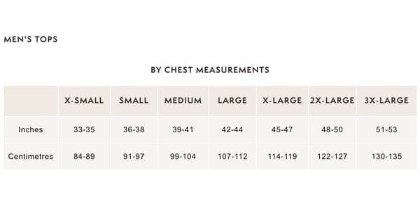 Timberland Size Chart