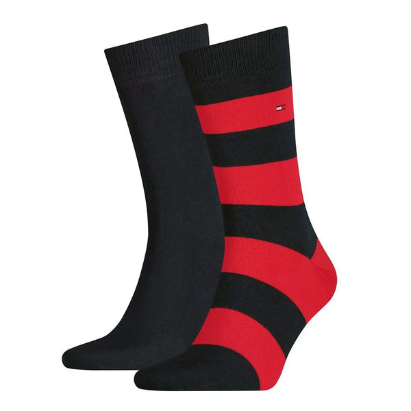 Tommy Hilfiger Mens 2 Pack Rugby Socks Red/Navy Northern Ireland