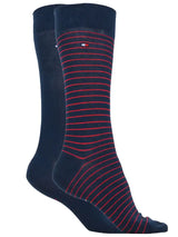 Tommy Hilfiger Mens 2 Pack Small Stripe Socks Red/Navy Northern