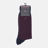 Tommy Hilfiger Mens 2 Pack Small Stripe Socks Red/Navy Northern