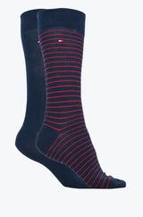 Tommy Hilfiger Mens 2 Pack Small Stripe Socks Red/Navy Northern