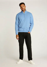 Tommy Jeans Mens 1/4 Zip Mock Neck Sweatshirt Colorado Blue Northern