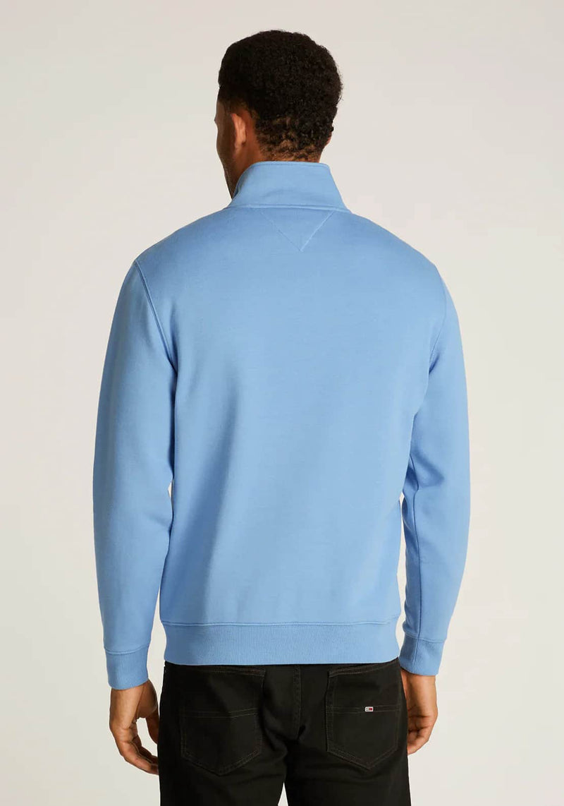 Tommy Jeans Mens 1/4 Zip Mock Neck Sweatshirt Colorado Blue Northern