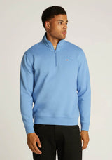Tommy Jeans Mens 1/4 Zip Mock Neck Sweatshirt Colorado Blue Northern