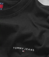 Tommy Jeans Mens Linear Chest Text T-Shirt Black Northern Ireland