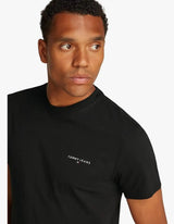 Tommy Jeans Mens Linear Chest Text T-Shirt Black Northern Ireland