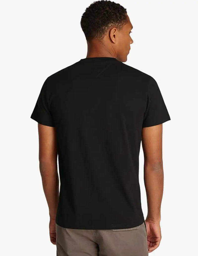 Tommy Jeans Mens Linear Chest Text T-Shirt Black Northern Ireland