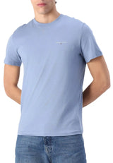 Tommy Jeans Mens Linear Chest Text T-Shirt Colorado Blue Northern
