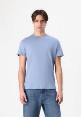 Tommy Jeans Mens Linear Chest Text T-Shirt Colorado Blue Northern
