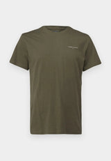 Tommy Jeans Mens Linear Chest Text T-Shirt Fatique Green Northern