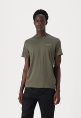 Tommy Jeans Mens Linear Chest Text T-Shirt Fatique Green Northern