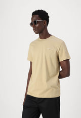 Tommy Jeans Mens Linear Chest Text T-Shirt Relic Tan Northern Ireland