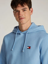 Tommy Jeans Mens Regular Flag Fleece Hoodie Colorado Blue Northern