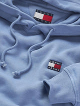 Tommy Jeans Mens Regular Flag Fleece Hoodie Colorado Blue Northern