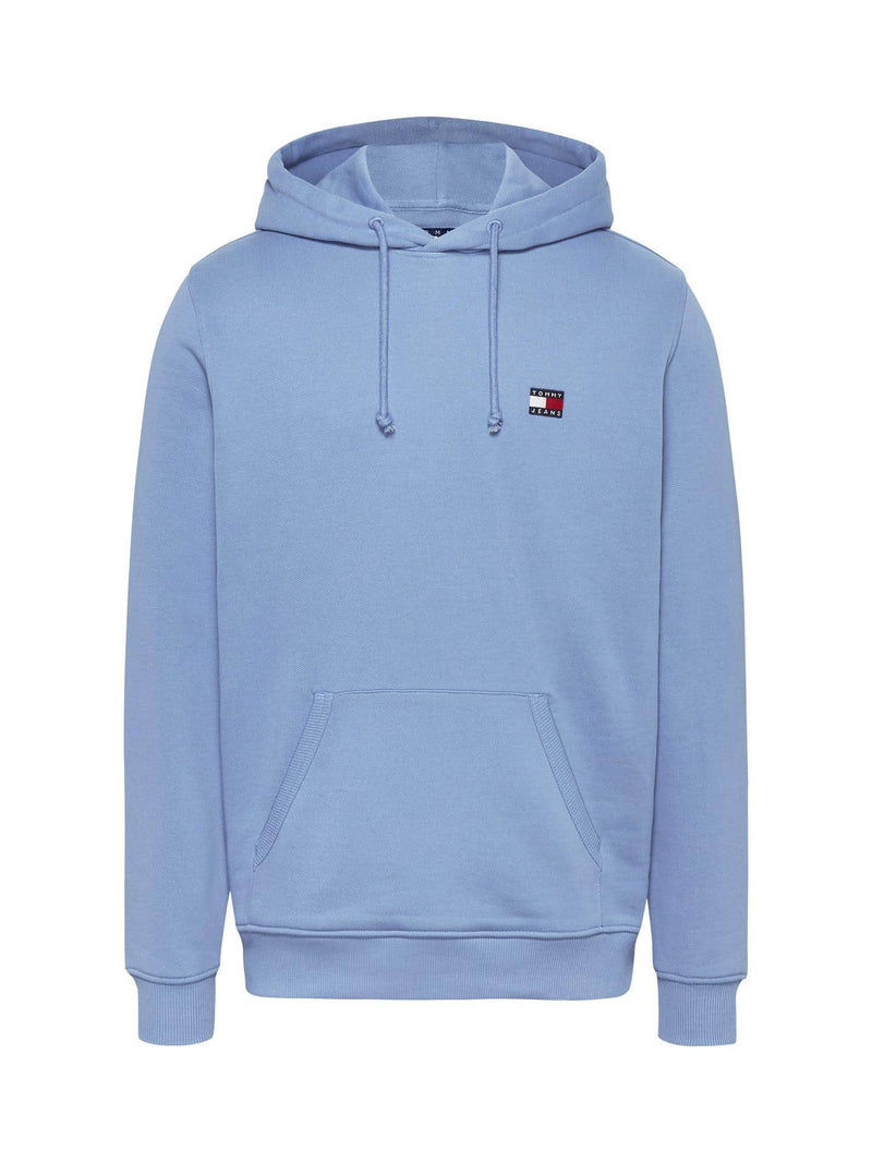 Tommy Jeans Mens Regular Flag Fleece Hoodie Colorado Blue Northern