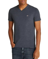 Tommy Jeans Mens Slim Jaspe V-Neck T-Shirt Dark Night Navy Northern