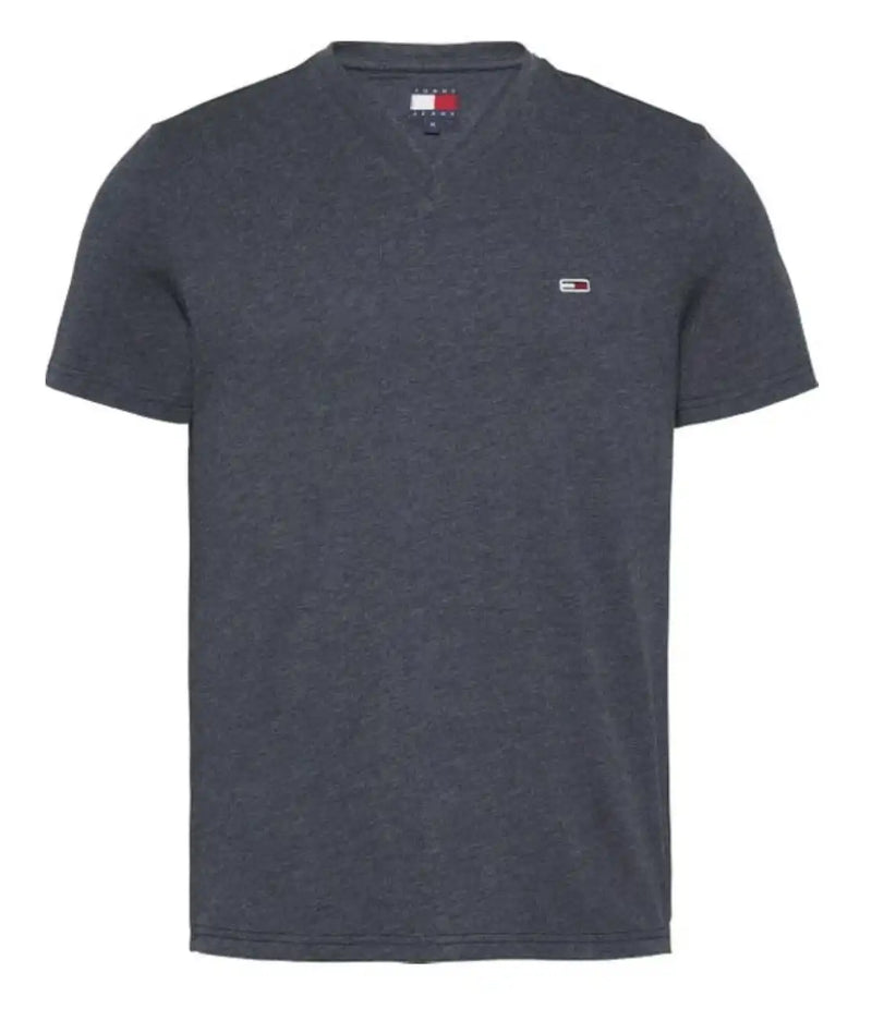 Tommy Jeans Mens Slim Jaspe V-Neck T-Shirt Dark Night Navy Northern