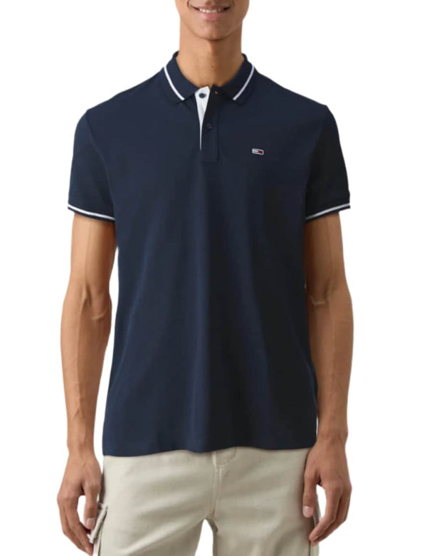 Tommy Jeans Mens Tipped Polo Shirt Dark Night Navy Northern Ireland