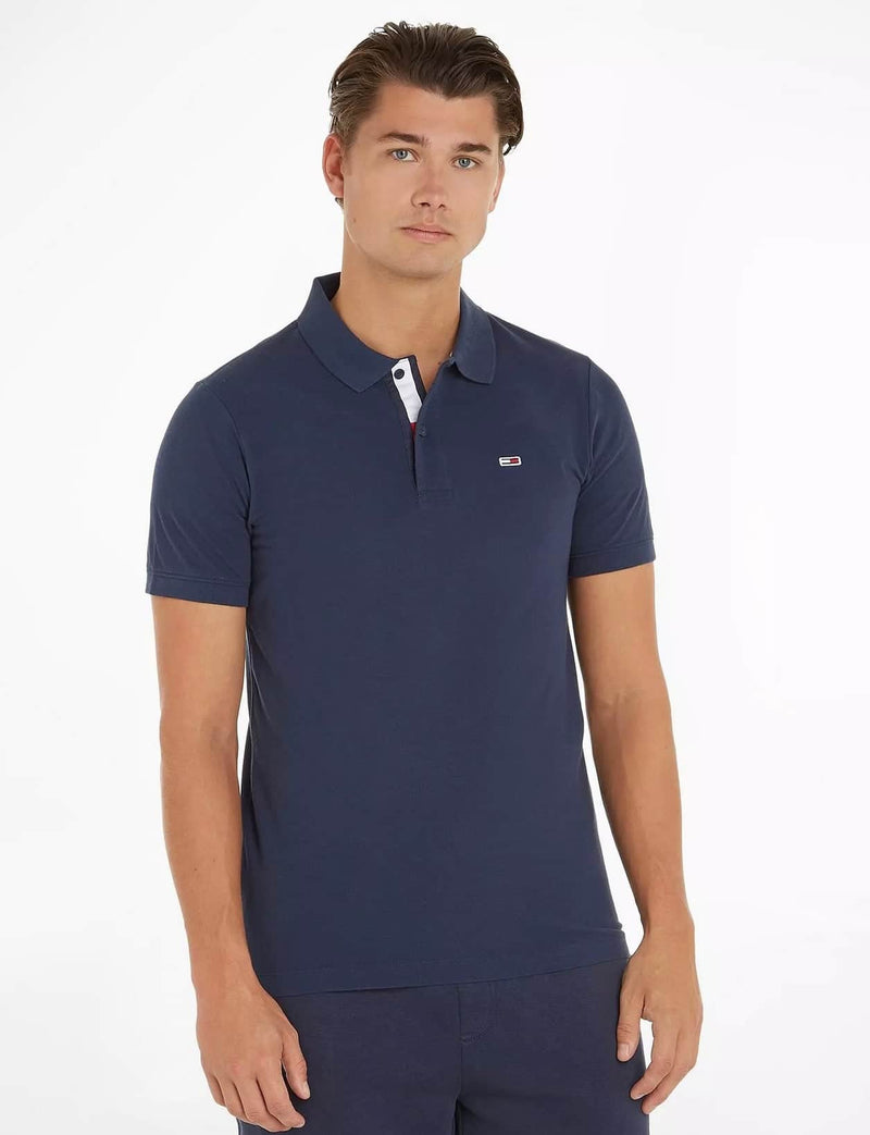 Tommy Jeans Slim Fit Placket Polo Twilight Navy Northern Ireland