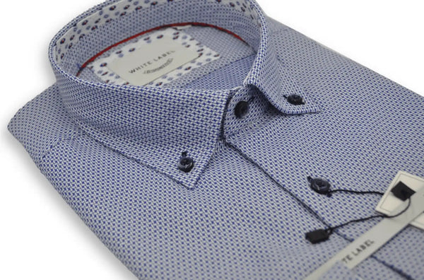White Label - 8314 Blue Tapered Fit Dress Shirt