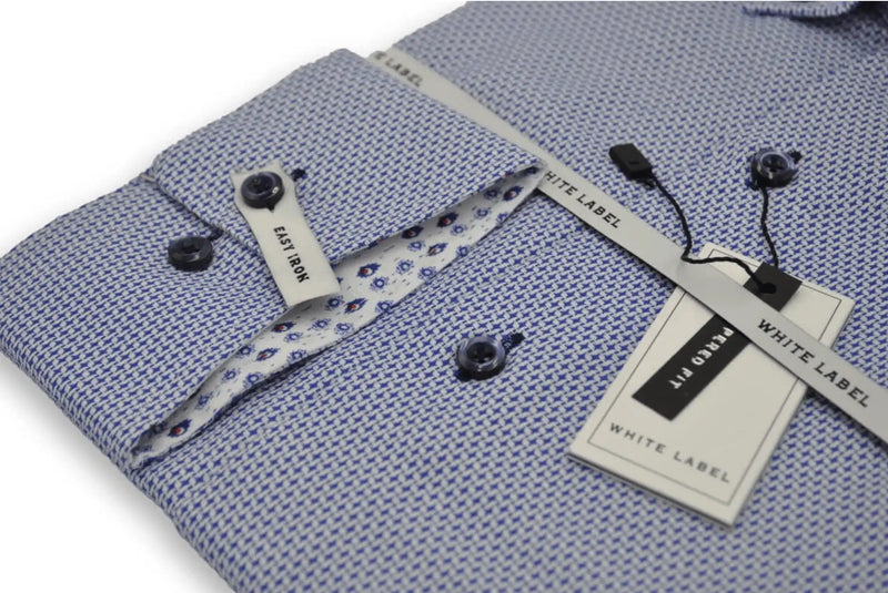 White Label - 8314 Blue Tapered Fit Dress Shirt