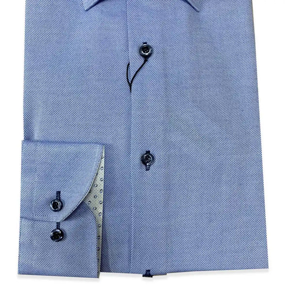 White Label Formal Shirt 8320 Tapered Fit Blue Doby Oxford -
