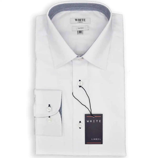 White Label 5076 Tapered Long Sleeve Shirt White