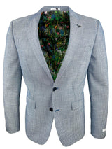 White Label Mens Jasper Jacket Tapered Fit Blue/White Geometric