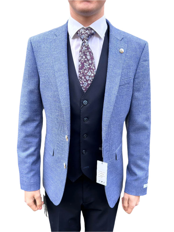 White Label Mens Jasper Sports Jacket Tapered Fit Blue Northern
