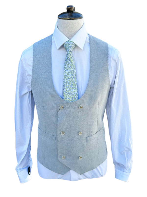 White Label Mens Joel DB Waistcoat Stone Grey Northern Ireland Belfast