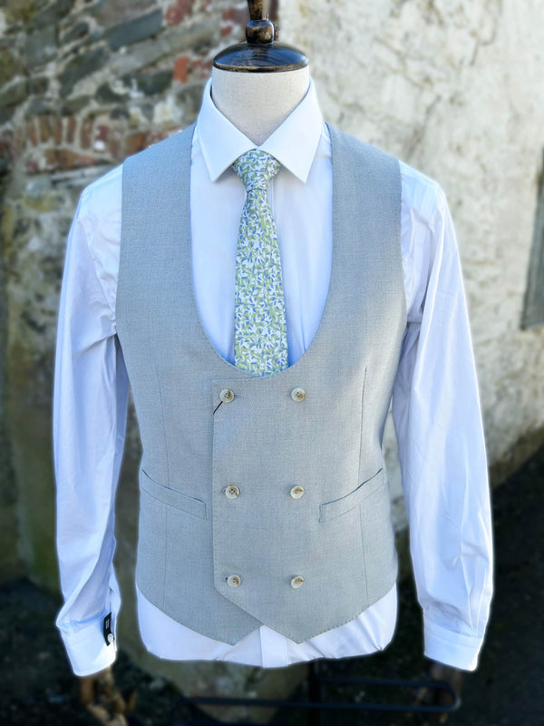 White Label Mens Joel DB Waistcoat Stone Grey Northern Ireland Belfast