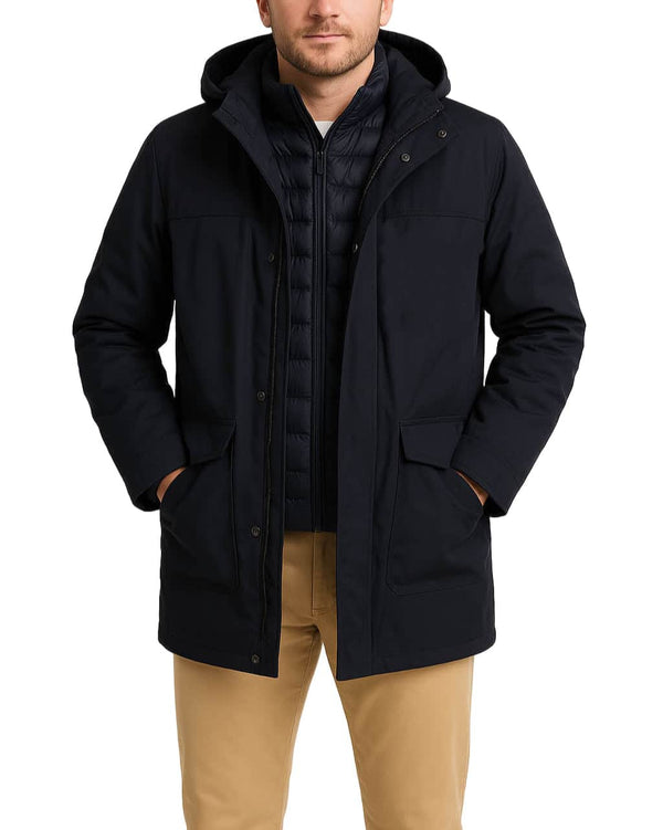 White Label Mens Riley Parka Coat Navy Northern Ireland Belfast