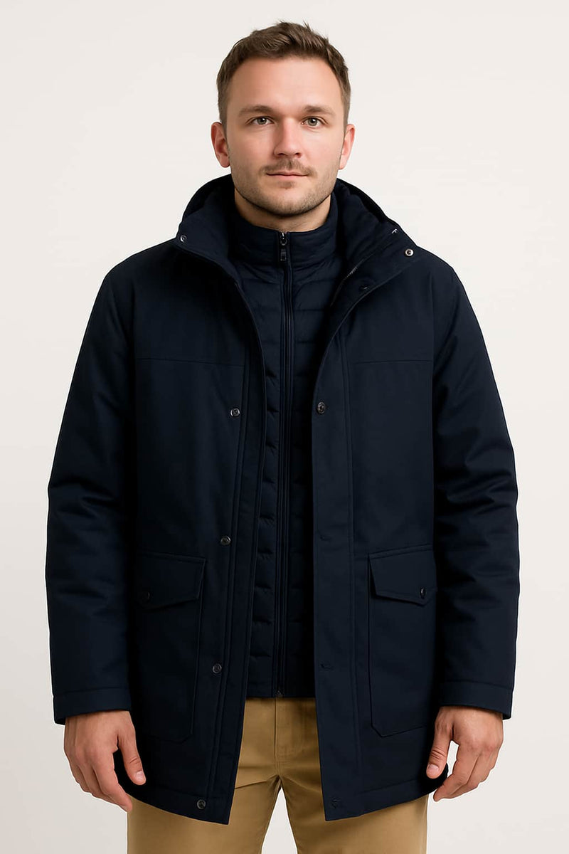 White Label Mens Riley Parka Coat Navy Northern Ireland Belfast