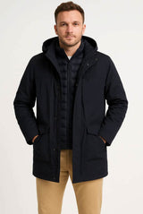 White Label Mens Riley Parka Coat Navy Northern Ireland Belfast