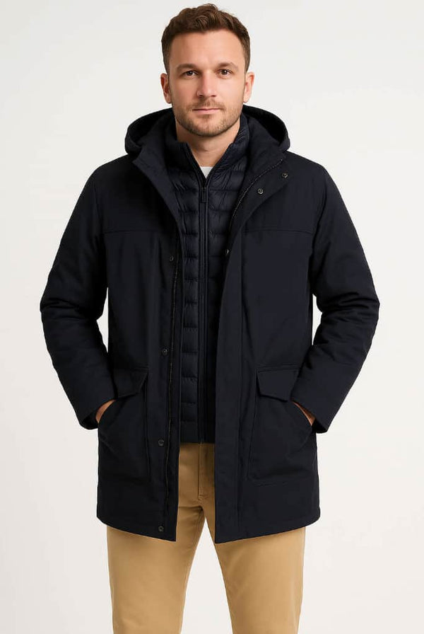 White Label Mens Riley Parka Coat Navy Northern Ireland Belfast
