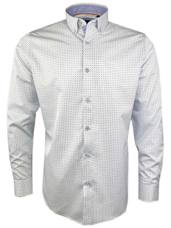 White Label Men’s Shirt Tapered Fit White/Blue Motorbike