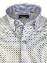 White Label Men’s Shirt Tapered Fit White/Blue Motorbike