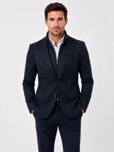 White Label Men’s Tapered Fit Blue Micro Design Blazer Jacket