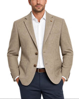White Label Mens Tapered Fit Taupe Twill Blazer Jacket Northern