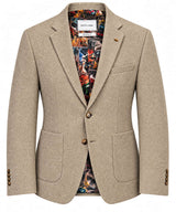 White Label Mens Tapered Fit Taupe Twill Blazer Jacket Northern