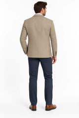 White Label Mens Tapered Fit Taupe Twill Blazer Jacket Northern