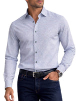 White Label Mens Tapered Swirl Shirt Blue/Green Northern Ireland