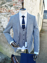 White Label Tapered Fit Houndstooth Jasper Jacket Blue Northern