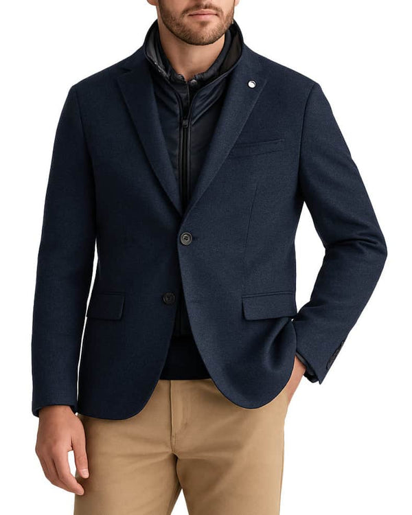 White Label Tapered Fit Jackson Sports Jacket With Gilet Insert Navy