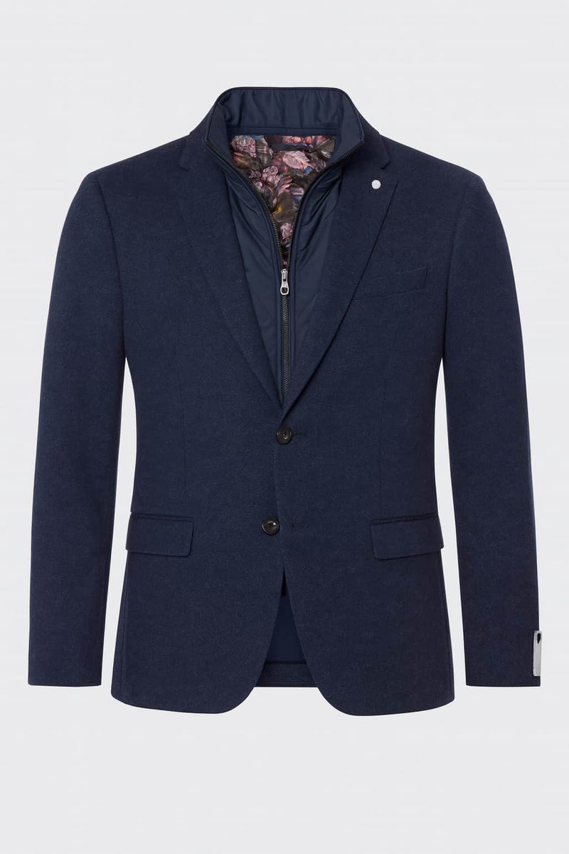 White Label Tapered Fit Jackson Sports Jacket With Gilet Insert Navy