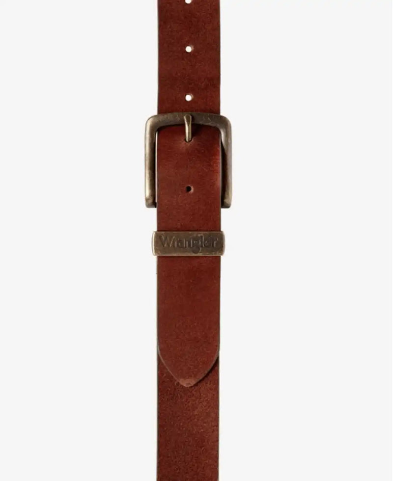 Wrangler Metal Loop Leather Belt - Cognac