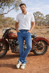 Wrangler Mens Jeans Texas Slim Stretch Ridge Wash Blue Northern