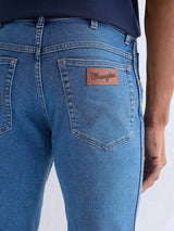 Wrangler Mens Jeans Texas Slim Stretch Ridge Wash Blue Northern